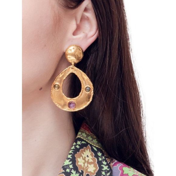 SYLVIA TOLEDANO Thalita 22K Goldplated, Labradorite & Amethyst Drop Earrings - Picture 2 of 4